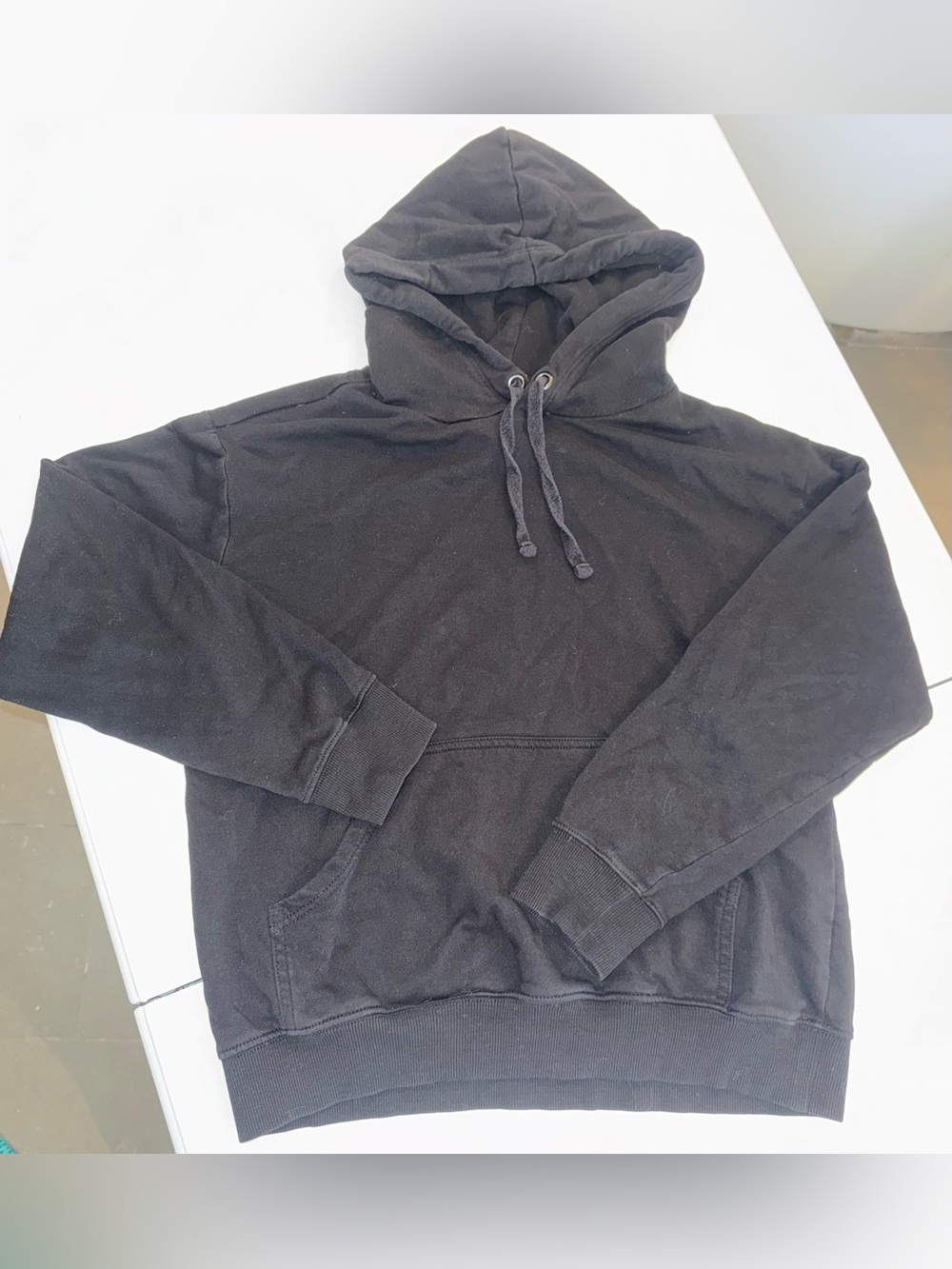 H&M Basics Black Pullover Hoodie - Size S